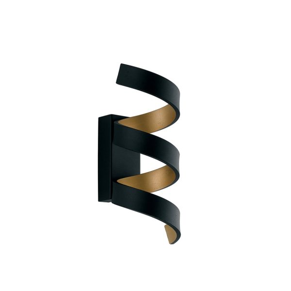 Applique LED Helix corpo nero/oro 9W 720lm 4000K - Luce Ambiente Design - immagine 1