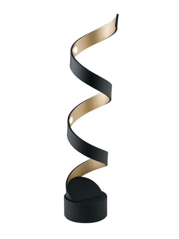Lume LED Helix corpo nero/oro  12W 960lm 4000K - Luce Ambiente Design - immagine 1