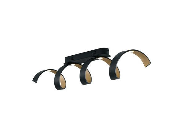 Plafoniera  LED Helix corpo nero/oro 20W 1600lm 4000K - Luce Ambiente Design - immagine 1