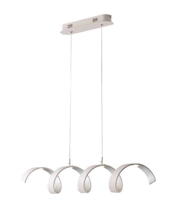 LED-HELIX-S4-BCO Sospensione LED Helix corpo bianco/argento 20W 1600lm 4000K- Luce Ambiente Design - immagine 1