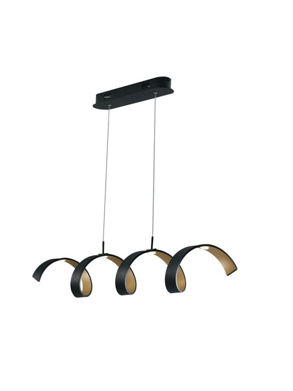 Sospensione LED Helix corpo nero/oro 20W 1600lm 4000K - Luce Ambiente Design - immagine 1