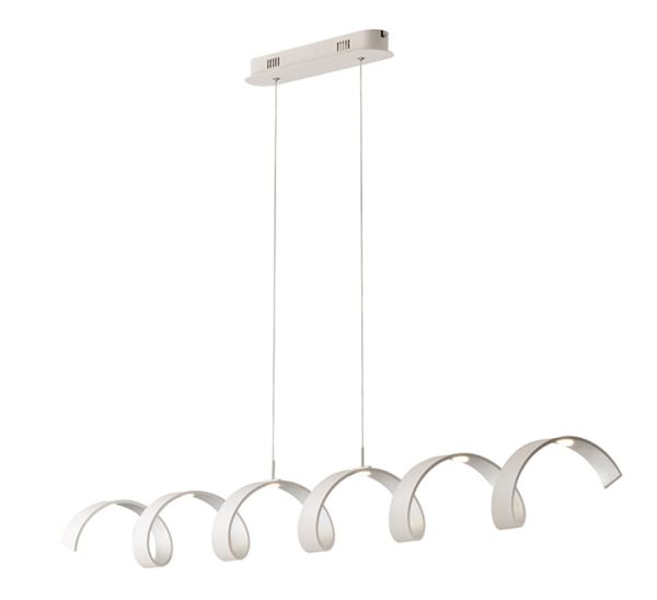 Sospensione LED Helix corpo bianco/argento  30W 2400lm 4000K- Luce Ambiente Design - immagine 1