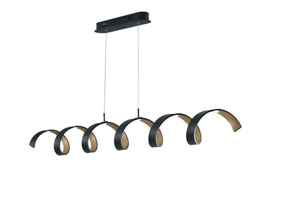Sospensione LED Helix corpo nero/oro 30W 2400LM 4000K - Luce Ambiente Design - immagine 1