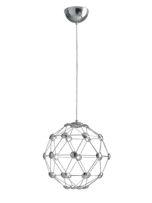 Sospensione LED Moles corpo cromo 32W 2720lm 4000K - Luce Ambiente Design - immagine 1
