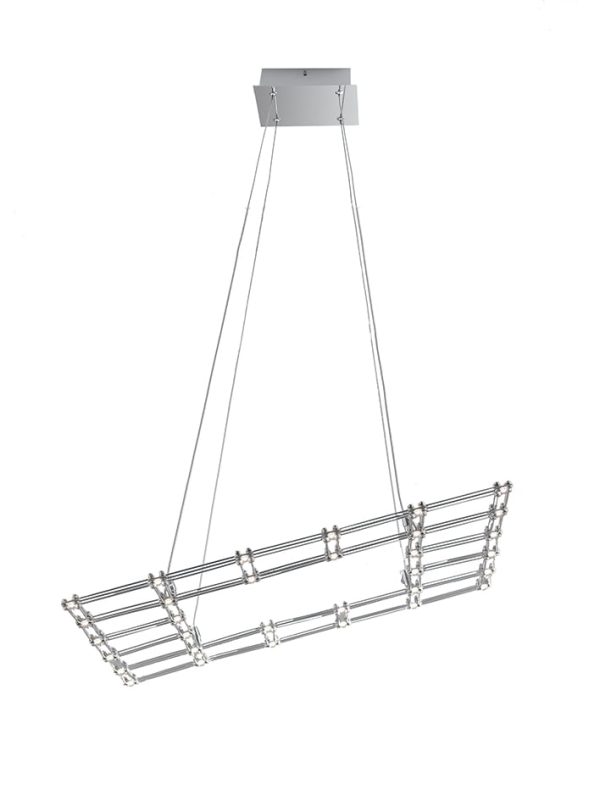 LED-MOLES-SQ66 Sospensione LED Moles corpo cromo 32W 2720lm 4000K - Luce Ambiente Design - immagine 1