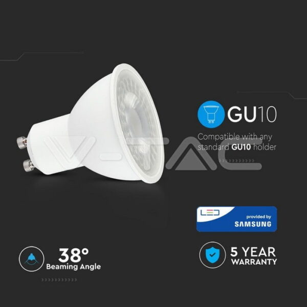 Lampadina LED GU10 8W 720lm 38° V-tac Samsung - immagine 2