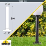 Paletto da giardino Argo 800 per teste da 60mm - Fumagalli