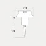 Paletto solare Felice 200 a terra in resina con diffussore in plastica - Fumagalli - immagine 2