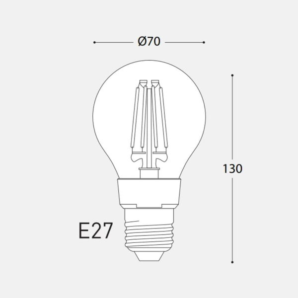 Lampadina LED con attacco E27 12W 1500lm 2700K - Fumagalli - immagine 2