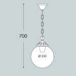 Sospensione sfera Sichem/g250 a sospensione in resina con diffusore in polimetilmetacrilato trasparente 1xE27 - Fumagalli - immagine 2