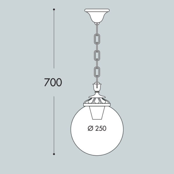 Sospensione sfera Sichem/g250 a sospensione in resina con diffusore in polimetilmetacrilato trasparente 1xE27 - Fumagalli - immagine 2