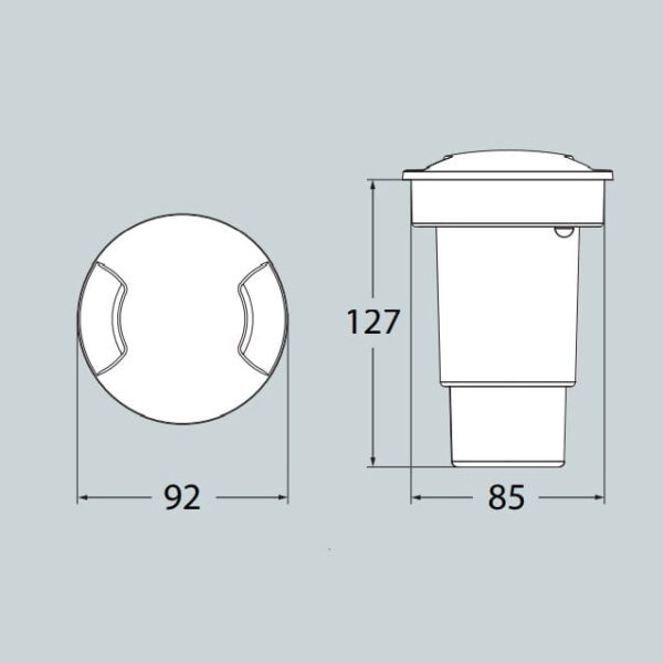Faretto da incasso rotondo Ceci 90 2l a terra in resina con attacco 1xGU10 3,5W 366lm 2700K-4000K con diffusore in plastica - Fumagalli - immagine 2