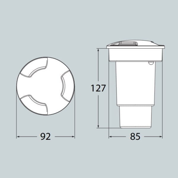 Faretto da incasso rotondo Ceci 90 3l a terra in resina con attacco 3,5W 366lm 2700K-4000K con diffusore in plastica - Fumagalli - immagine 2