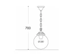 Sospensione Sichem/g250 in resina con attacco 1xE27 con diffusore in polimetilmetacrilato trasparente - Fumagalli - immagine 2