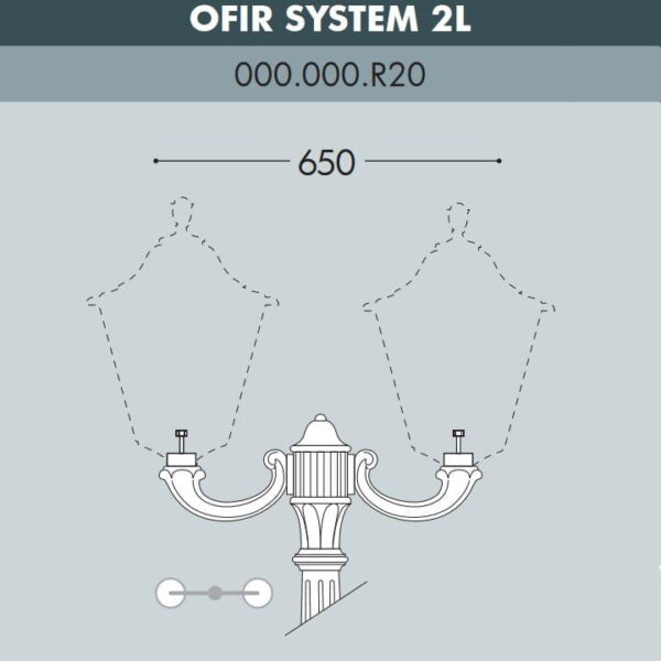 FG8031874000652 Braccio Ofir system 2l per palo 60mm - Fumagalli - immagine 1