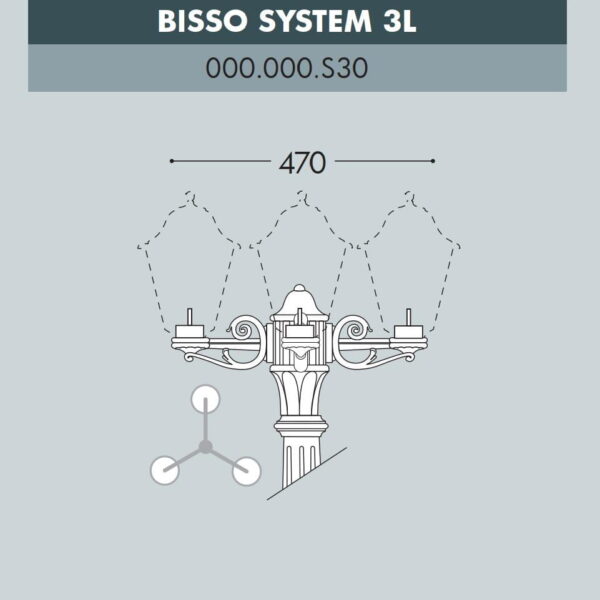 FG8031874000904 Testa di palo Bisso system 3l per palo 60mm - Fumagalli - immagine 1