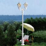 Palo da terra Tabor in resina 50W 6600lm 4000K 2xE27con diffusore in plastica trasparente - Fumagalli