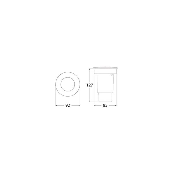Faretto da incasso Ceci 90 da terra in resina 3,5 366lm 2700-4000K 1xGU10 inclusa con diffussore in plastica - Fumagalli - immagine 3