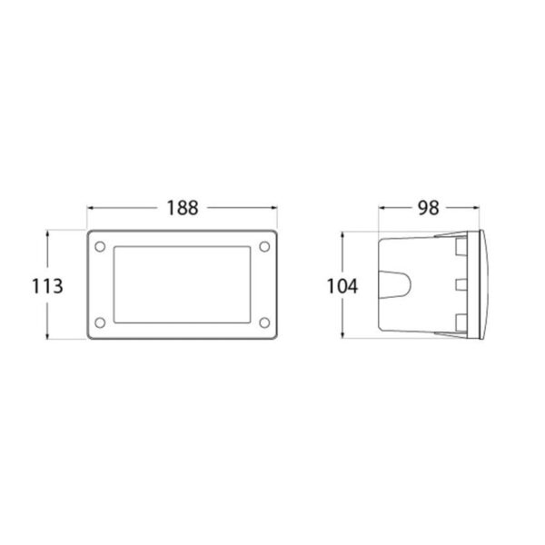 Faretto da incasso rettangolare Leti 200 hs da parete in resina 3W 410lm 3000-6500K 1xGX53 inclusa con diffusore in polimetilmetacrilato - Fumagalli - immagine 2