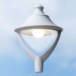 Testa per palo Beppe 400 con attacco 1xE27 con diffusore in polimetilmetacrilato - Fumagalli