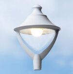Testa per palo Beppe 400 con attacco 1xE27 con diffusore in polimetilmetacrilato - Fumagalli