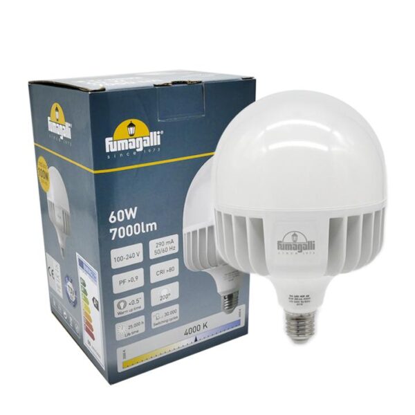 Lampadina LED con attacco E27 60W 7600lm 3000K-4000K - Fumagalli - immagine 1