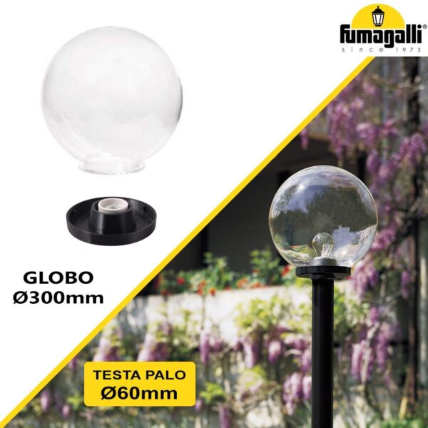 FG8031874254888 Testa per palo 60mm a sfera G300 base inclusa - Fumagalli - immagine 1