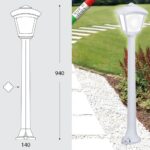 Paletto da giardino a lanterna Giaffa/Roby paletto incluso con attacco 1xE27 - Fumagalli