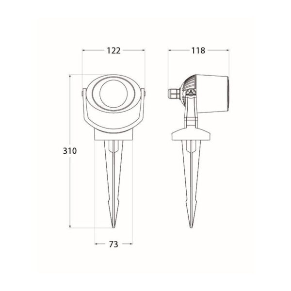 Faretto cilindrico Minitommy spike da terra  in resina 3,5W 366lm 2700-4000K 1xGU10 inclusa con diffusore in plastica - Fumagalli - immagine 2