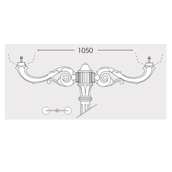 Braccio Adam system 2l per palo 60mm  - Fumagalli - immagine 2