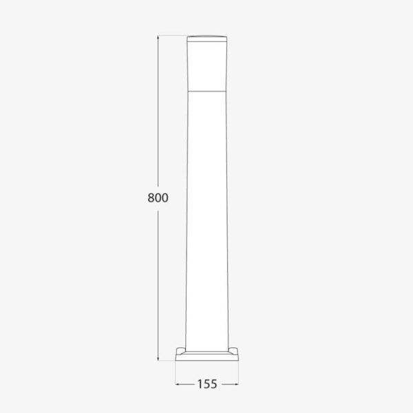 Paletto da giardino AMELIA 800 lampada inclusa CCT IP55 - Fumagalli - immagine 2