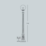 Palo sfera Artu'/g250 da terra in resina 8,5W 920lm 2700K-4000K-6500K 1xE27 con diffusore in polimetilmetacrilato trasparente - Fumagalli - immagine 2