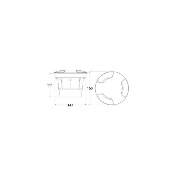 Faretto da incasso da terra Ceci 160 3l in resina 10W 1290lm 2770K-4000K-6500K 1xGX53 con diffusore in plastica - Fumagalli - immagine 2