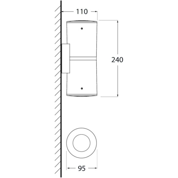 Applique Franca 90 2l wall in resina a parete 3,5W 366 lm 2700K-4000K 2xGU10 con diffusore in plastica - Fumagalli - immagine 2