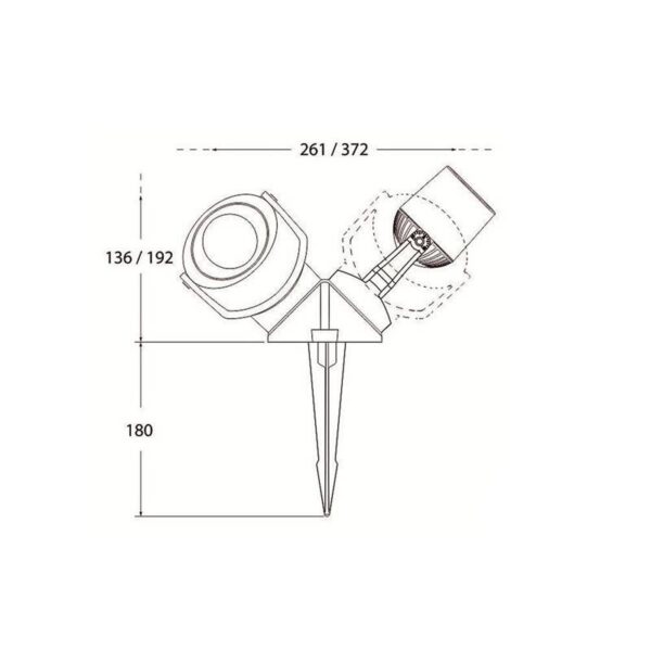 Faretto Minitommy 2l a terra in resina 7W 2x350 2700K-4000K con diffusore in plastica - Fumagalli - immagine 2