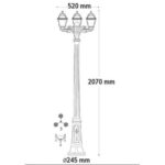 Palo da giardino Gigi bisso/mary 3l corpo in resina con diffusore trasparente 3xE27 incluse 8,5W - Fumagalli - immagine 2
