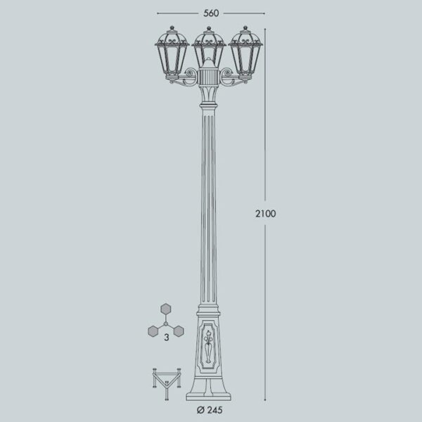 gigibissosaba3l Palo Gigi bisso/saba 3l da terra in resina 8,5W 920lm 2700K-4000K-6500K 3xE27 con diffusore in polimetilmetacrilato - Fumagalli - immagine 1