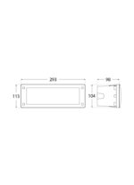 Segnapassi rettangolare Leti 300 da parete in resina con diffussore in polimetilmetacrilato opaco 1xE27 - Fumagalli - immagine 2