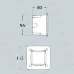 Faretto da incasso quadrato Leti 100 square da parete in resina 3W 410lm 3000-6500K 1xGX53 inclusa con diffusore in polimetilmetacrilato - Fumagall - immagine 2