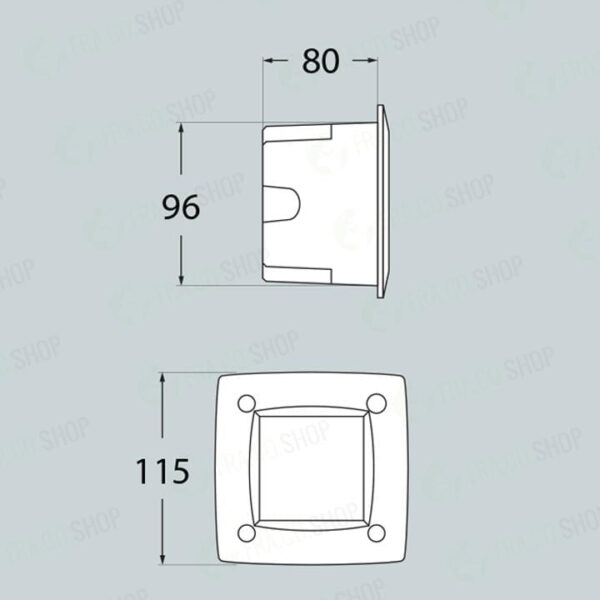 Faretto da incasso quadrato Leti 100 square da parete in resina 3W 410lm 3000-6500K 1xGX53 inclusa con diffusore in polimetilmetacrilato - Fumagall - immagine 2
