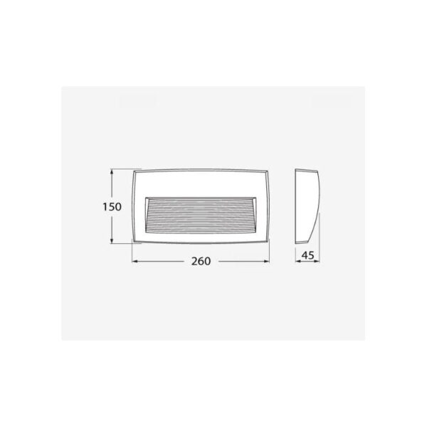 Applique rettangolare Lorenza 270 a parete in resina con attacco 1xR7s 10,5W 1160lm 2700K-4000K-6500K con diffusore in polimetilmetacrilato - Fumagalli - immagine 2