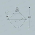Sospenione Luigi 400 dr da sofitto in resina 50W 6650lm 3000-4000K con diffusore in polimetilmetacrilato trasparente 1xE27 - Fumagalli - immagine 2