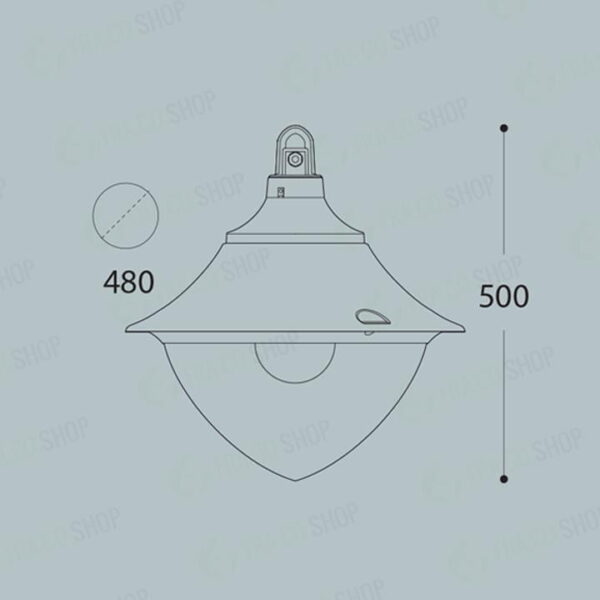Sospenione Luigi 400 dr da sofitto in resina 50W 6650lm 3000-4000K con diffusore in polimetilmetacrilato trasparente 1xE27 - Fumagalli - immagine 2