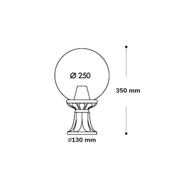 Applique sfera Mikrolot/g250 da terra in resina con diffusore in polimetilmetacrilato trasparente 1xE27 - Fumagalli - immagine 2