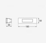 Segnapassi da incasso rettangolare Nina 190 a parete in resina 7,5W 790lm 2700K-4000K-6500K 1xR7s con diffusore in polimetilmetacrilato - Fumagalli - immagine 2