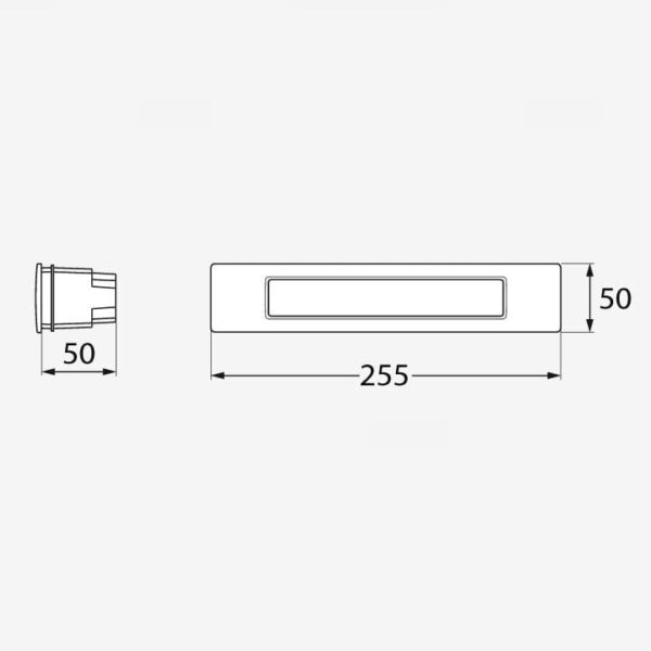 Segnapassi da incasso rettangolare Nina 270 a parete in resina 10,5W 1160lm 2700K-4000K-6500K 1xR7s con diffusore in polimetilmetacrilato - Fumagalli - immagine 2