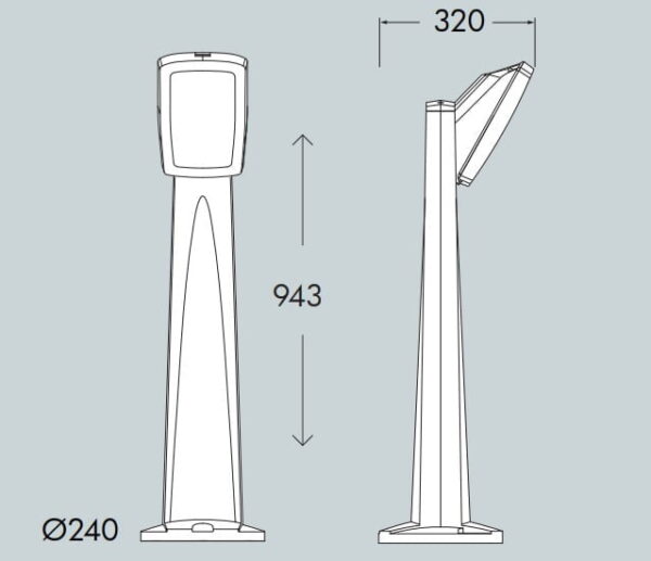 Paletto Pinela 1l in resina a terra 1xE27 con diffusore in polimetilmetacrilato opaco - Fumagalli - immagine 2