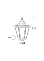 Testa per palo Noemi con attacco 60mm in resina 50W 6550lm 4000K 1xE27 con diffusore in polimetilmetacrilato  - Fumagalli - immagine 2
