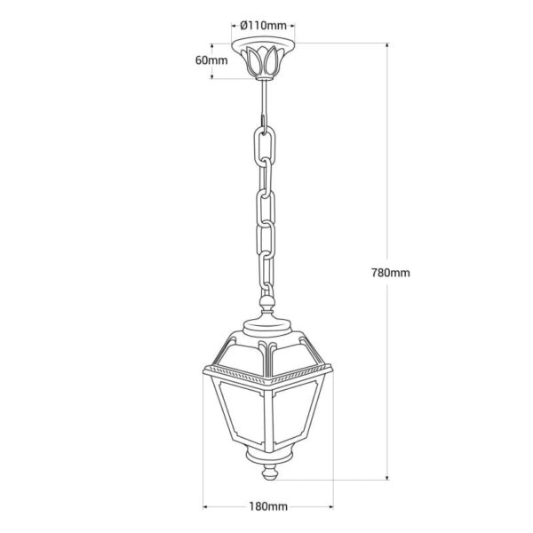 Lampada a sospensione Sichem/mary corpo in resina con diffusore trasparente 1xE27 - Fumagalli - immagine 2