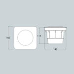 Faretto da incasso da terra Ceci 160 square in resina 10W 1200lm 4000K 1xGX53 con diffusore in plastica - Fumagalli - immagine 3